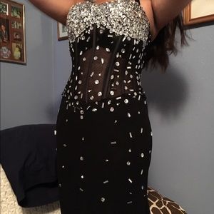 Black long dress with lots of gems